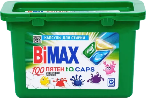Bimaх капсулы д/стирки 100 пятен 12шт.пластик *4
